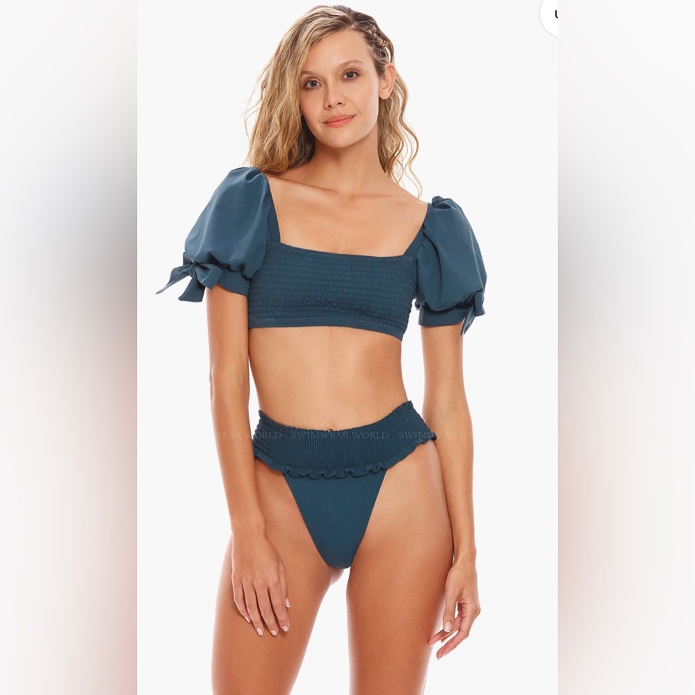 Agua Bendita Two Piece Dark Teal Bikini